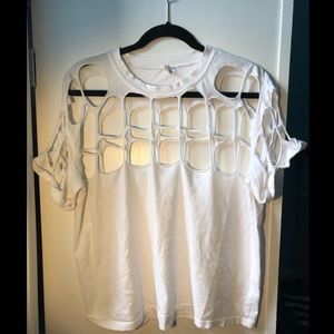 Emma & Sam white cutout T-shirt